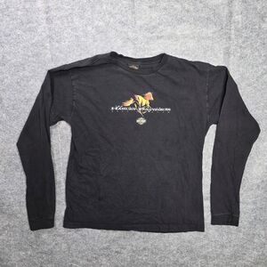 Harley-Davidson Shirt Mens Large Black Long Sleeve Free To Roam Graphic Dealer